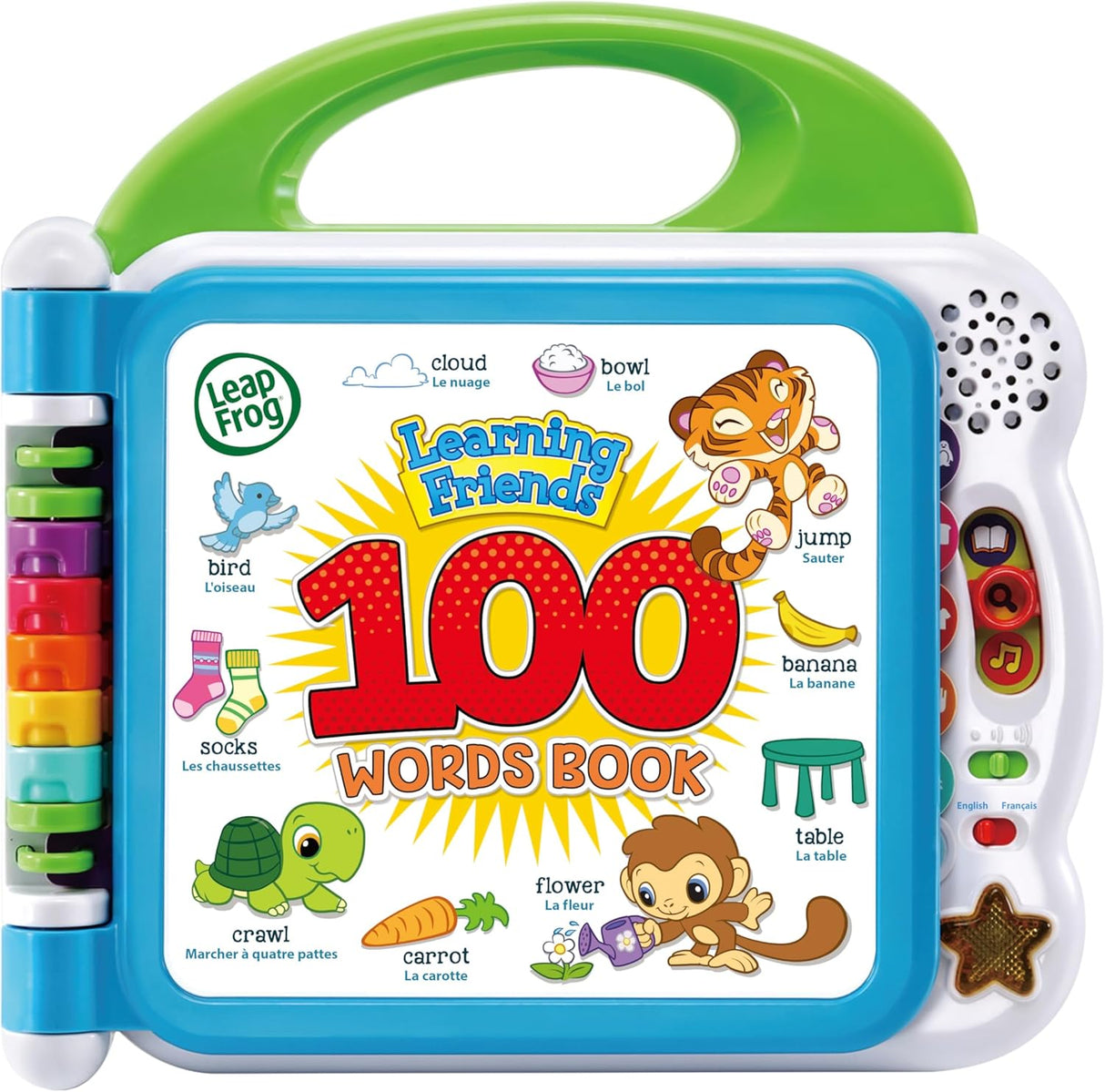 LeapFrog 601503 Learning Friends 100 Words Baby Book Educational and Interactive Bilingual Playbook Toy Toddler and Pre School Boys & Girls 1, 2, 3, 4+ Year Olds, Multi-Colour, One Size.