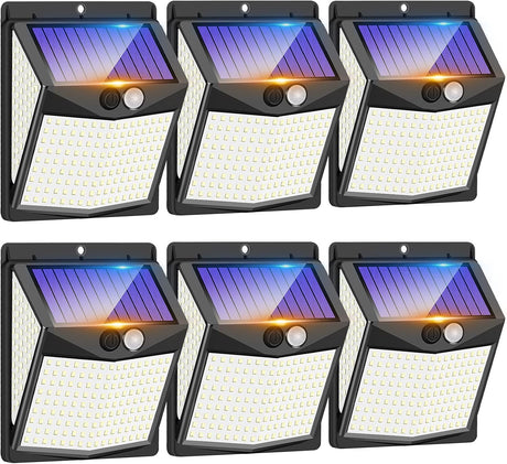 Outdoor Solar Lights, 238 LED Solar Security Lights and 3 Modes Motion Sensor 270° Wide Angle Solar Powered Lights IP65 Waterproof Solar Wall Light for Front Door, Yard, Garage, Garden (4 Pack).