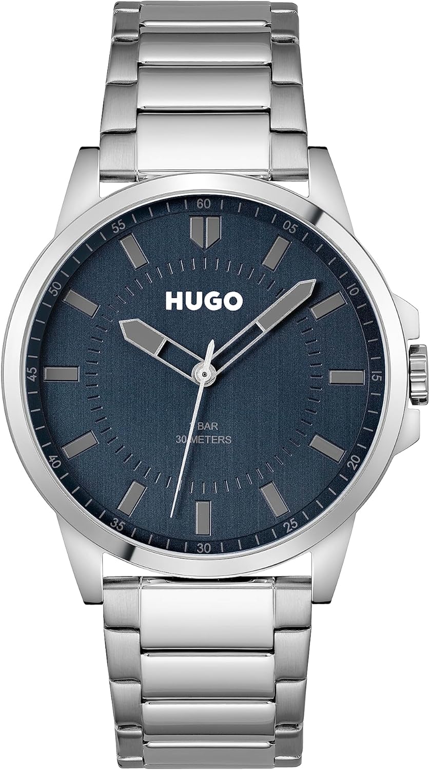 HUGO Analogue Quartz Watch for Men with Silver Stainless Steel Bracelet - 1530186.