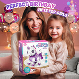 Hot Bee Remote Control Unicorn Robot Toy for Girls - LED Dancing, Rechargeable STEM Learning Toys, for Kids Ages 3 4 5 6 Years old, Preschool Children's Presents for Girl, Purple.