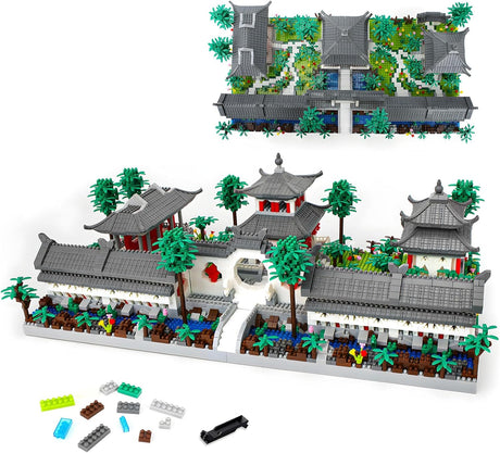 Seyaom Mini Chinese Architecture of Suzhou Garden with Cherry Blossom Tree Building Blocks Set, Botanical Building Set for Adults, 14+ Teens-3888 Pcs.