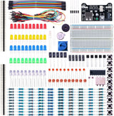 ELEGOO Upgraded Electronics Fun Kit w/Power Supply Module, Jumper Wire, Precision Potentiometer, 830 tie-points Breadboard for Arduino UNO R3, MEGA, Raspberry Pi, STM32, Datesheet Available.