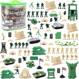 deAO 100 Piece Military Play Set with Toy Soldiers; Military Figures; Tanks; Planes; Flags; Carry Case and Battlefield Accessories.