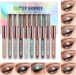 10 Pcs Liquid Glitter Eyeshadow Metallic Shimmer&Sweatproof Makeup Set, Matte Glitter Pressed All Highly Pigmented Blending Powder,Perfect For Every Woman & Girl (10pcs).