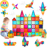 vatenick Magnetic Building Blocks Set 83PCS 3D Magnetic Blocks Tough Building Tiles Stem Toys Kids Christmas Birthday Gifts Magnetic Building Blocks for Kids Ages 3 4 5 6 7 8 Year Old.