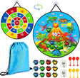 26" Large Size Double-sided Foldable Dart Board Set, with 12 Velcro Balls, 6 Darts and 2 Hooks, Indoor Outdoor Party Games Toys for Kids Adults.