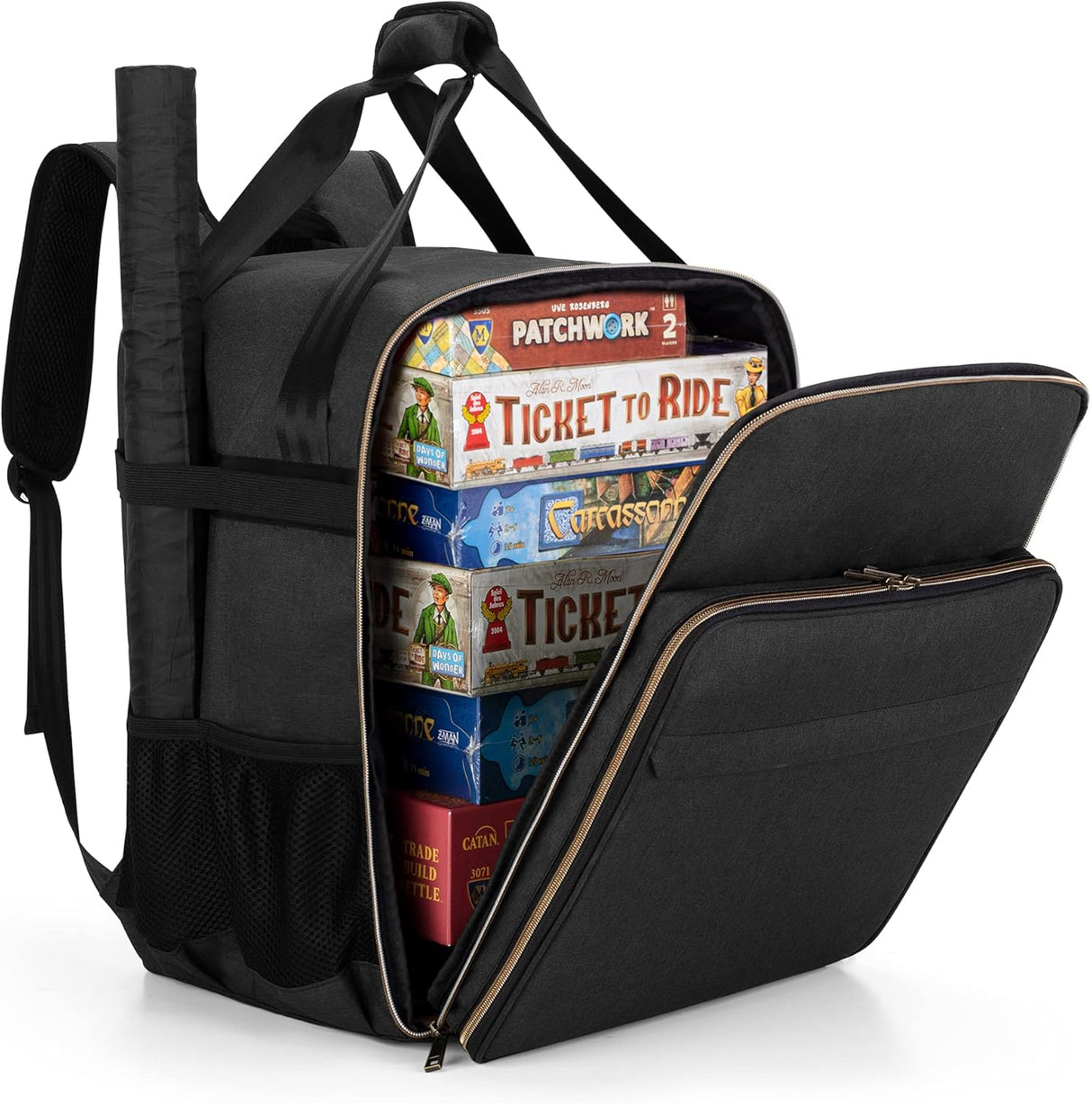 Trunab Board Game Backpack, Padded Board Game Storage Bag for Dice, Most Board Games, Card Games, with Large Accessory Pockets & Map Sleeve.