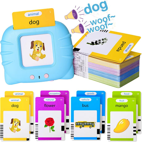 Talking Flash Cards Early Educational Toys for 3 4 5 6 Year Old Baby Boys Girls, Preschool Learning Reading Machine with 224 Words, Montessori Interactive Gift for Kids Toddlers.