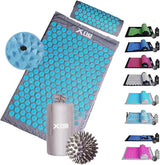 XN8 Sports Acupressure Mat and Pillow Set, Acupuncture Mat and Cushion for Back Pain Relief, Spiky Mat & Pillow for Stress Reduction, Relaxation, Yoga & Massage, Therapy Pressure Mat with Carry Bag.