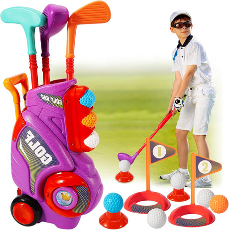 HERSITY Kids Golf Set, Garden Golf Clubs Toddler, Sports Toys Outdoor Indoor Games for Children Boys Girls 3 4 5 6+ Years Old Gifts.