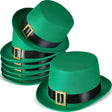 SATINIOR 6 Pcs St Patrick's Day Top Hat Green Felt Top Hat with Black Band and Gold Buckle Leprechaun Hat Irish Fancy Dress Hat for Adults Novelty Costume Accessories Holiday Party Favors Gifts.