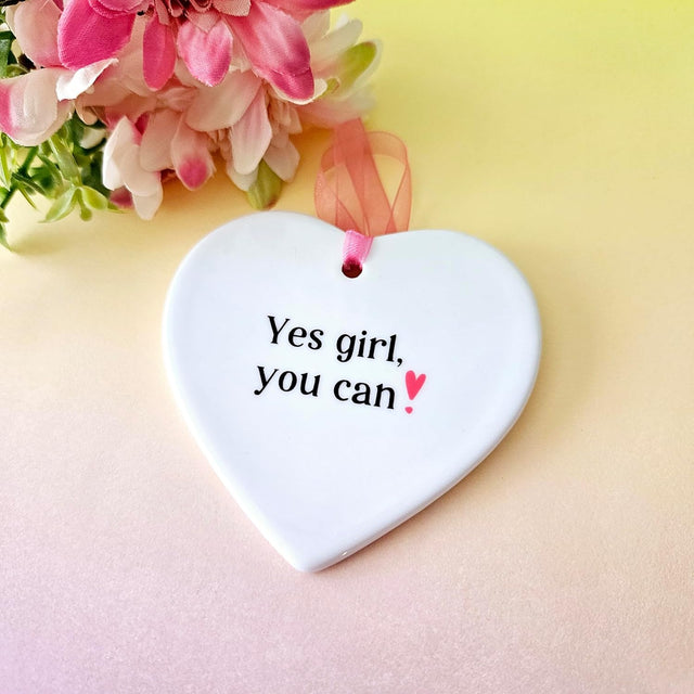 Yes Girl You Can, Ceramic, Female Empowerment, Quotes, Self Care, Gift For Her, Mental Health, Positivity, Home Decor.