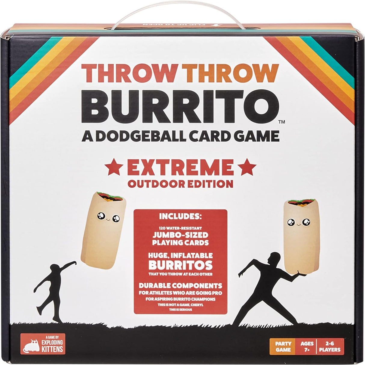 Exploding Kittens Presents Throw Throw Burrito - A Dodgeball Card Game - Family Card Games for Adults, Teens & Kids - 2-6 Players - Ages 7 and Up - 120 Cards.