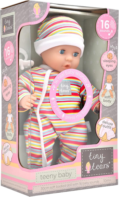 John Adams | Tiny Tears - Teeny Baby - 30cm soft bodied doll: One of the UK's best loved doll brands! | Nurturing Dolls | Ages 10m+.