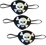 Liontouch Pirate Eye Patch, 3-Pack - Captain Red Stripe | Pretend Play Toy For Children And Toddlers with Skull Motive | Dress Up, Fancy Dresses & Costumes For Kids Sailing the Caribbeans.