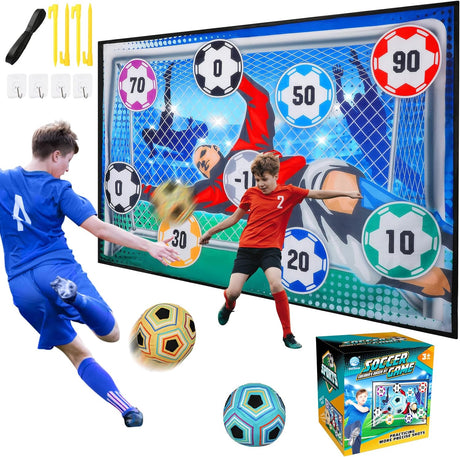 VATOS Football Ball Game Set for Kids, Indoor Outdoor Backyard Toss Football Goal Game with Velcro Balls, Foldable Flannel Goals, Birthday for 3 4 5 6 7 8 Year Old Boys Girls Sport Toy.