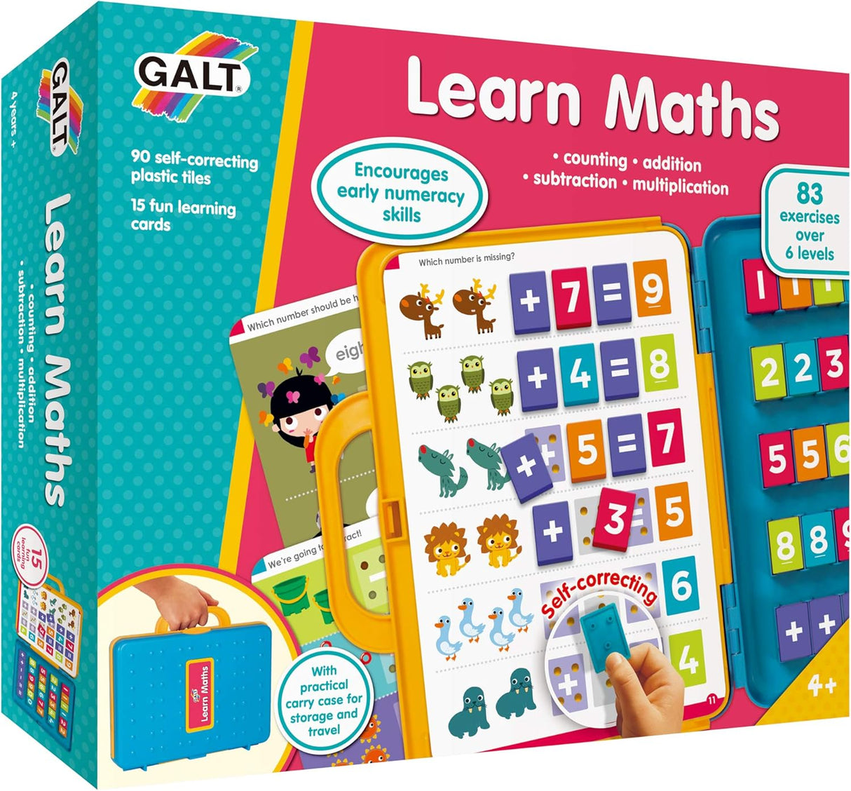 Galt Learn Maths - Fun Educational Toys and Learning Game for Kids, Preschool Learning Resources, Childrens Counting and Times Tables Exercises - Count, Subtract, Add and Multiply - Ages 4 Years Plus.