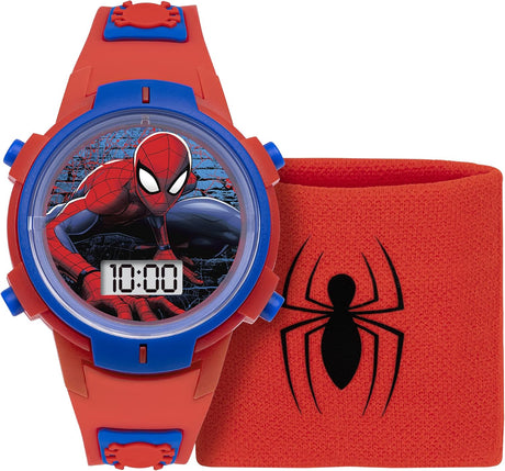 Spiderman Boys Digital Quartz Watch with Silicone Strap SPD40012ARG.