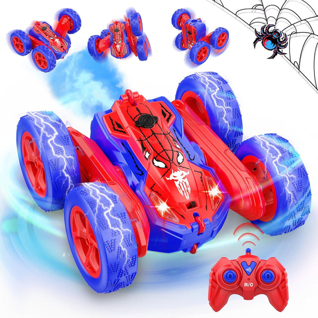 Dreamlandia Spider Remote Control Cars, 360° Flips Rc Cars Toys for 3-9 Year Old Boys Girls Monster Truck Boys Toys age 3-10 Kids Toys Gifts for 4-10 Year Old Boys Girls Spidey and His Amazing Friends.