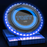 TOSY Flying Disc - 16 Million Color RGB or 36 LEDs, Extremely Bright, Smart Modes, Auto Light Up, Rechargeable, Birthday, Camping, for Men/Boys/Teens/Kids, 175g Frisbee.