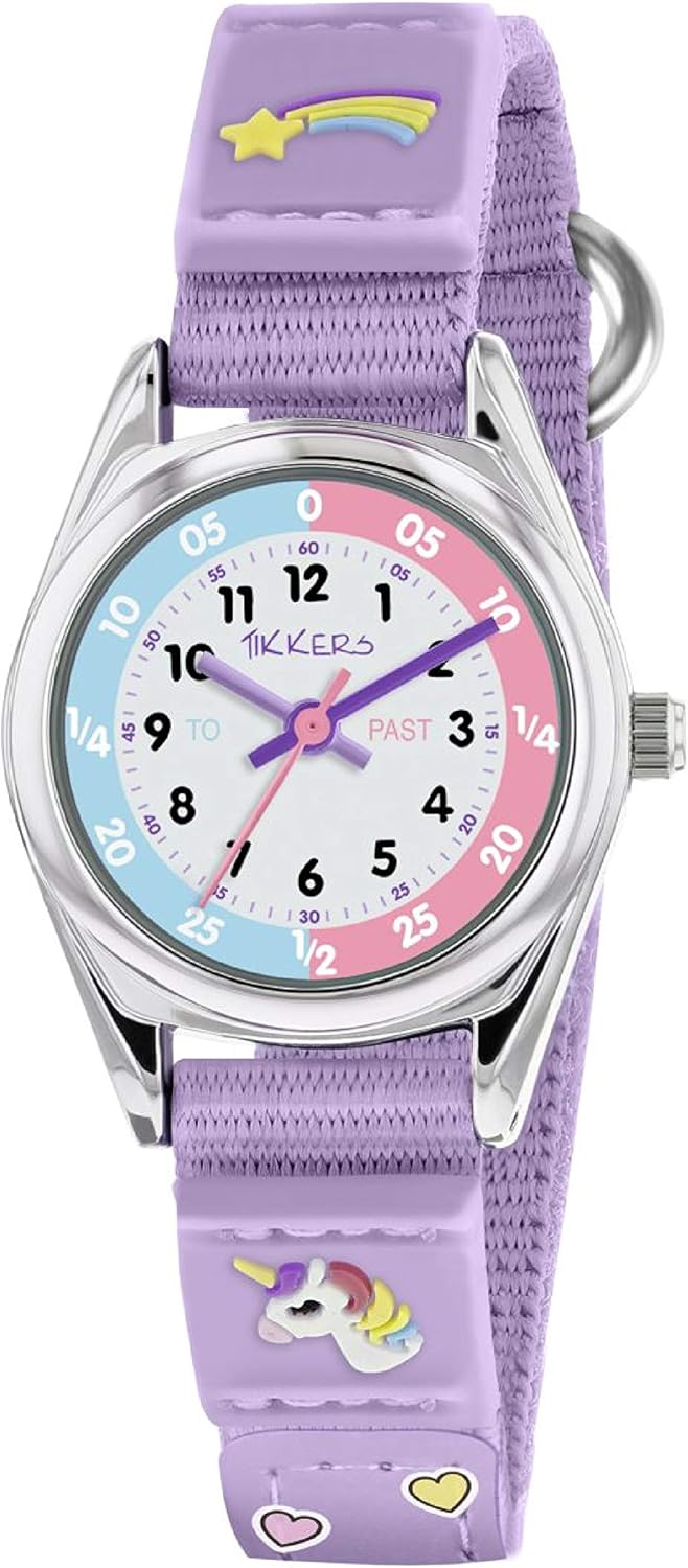 Tikkers Girls Analogue Classic Quartz Watch with Textile Strap TK0148.