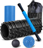 Foam Rollers Set – Blue Foam Rollers for Deep Tissue Massage - Lightweight - Includes Foam Roller, Massage Stick, 2 Massage Balls.