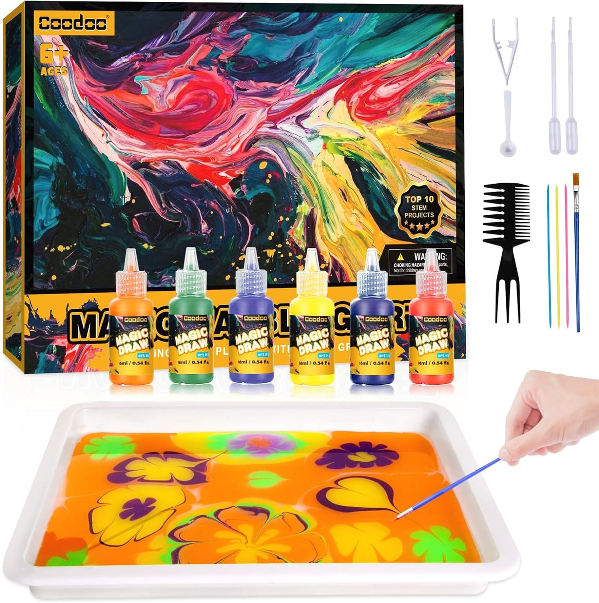 Water Marbling Paint for Kids - Arts and Crafts for Girls & Boys Crafts Kits Ideal Gifts for Kids Age 6+ 8-12.