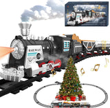 Electric Train Set Train Toys with Smokes,Lights& Sound kids Rechargeable Battery Train Set with Steam Locomotive, Cargo Cars & Tracks for 3 4 5 6 7 8+ Year Old Boys Girls Birthday.