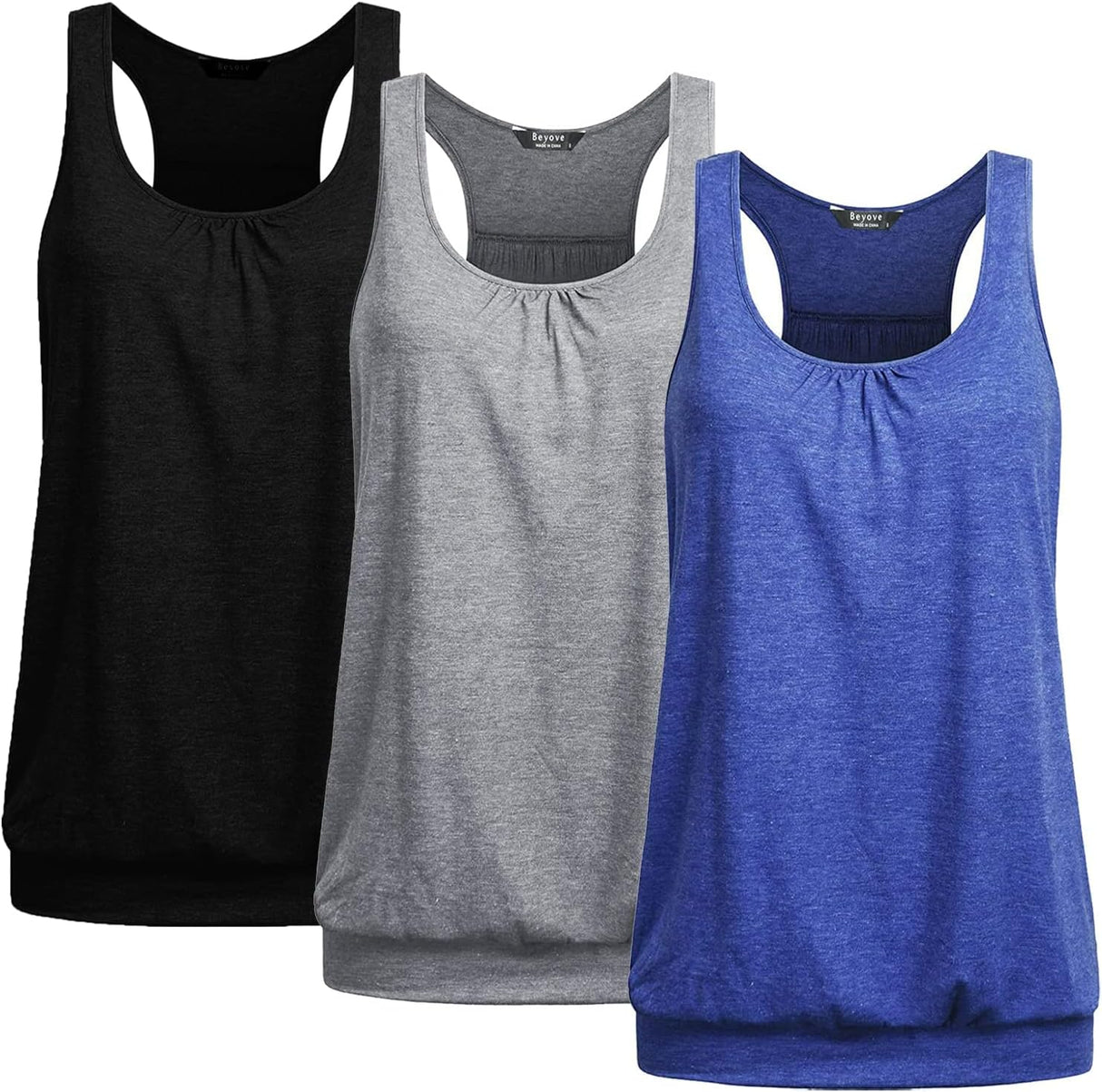 UNibelle Tank Top Women's Yoga Shirt Top Sports Tank Top Sleeveless Racerback Fitness Top, S-XXXL.