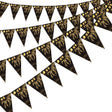 70th Happy Birthday Banner Bunting Flags 40 Pieces Gold and Black Glitter Birthday Anniversary Theme Party Decoration Supplies.