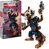 LEGO Marvel Rocket & Baby Groot, Guardians of the Galaxy Buildable Toy, Raccoon Action Figure for Kids, Boys and Girls, Posable Super-Hero Gifts 76282.