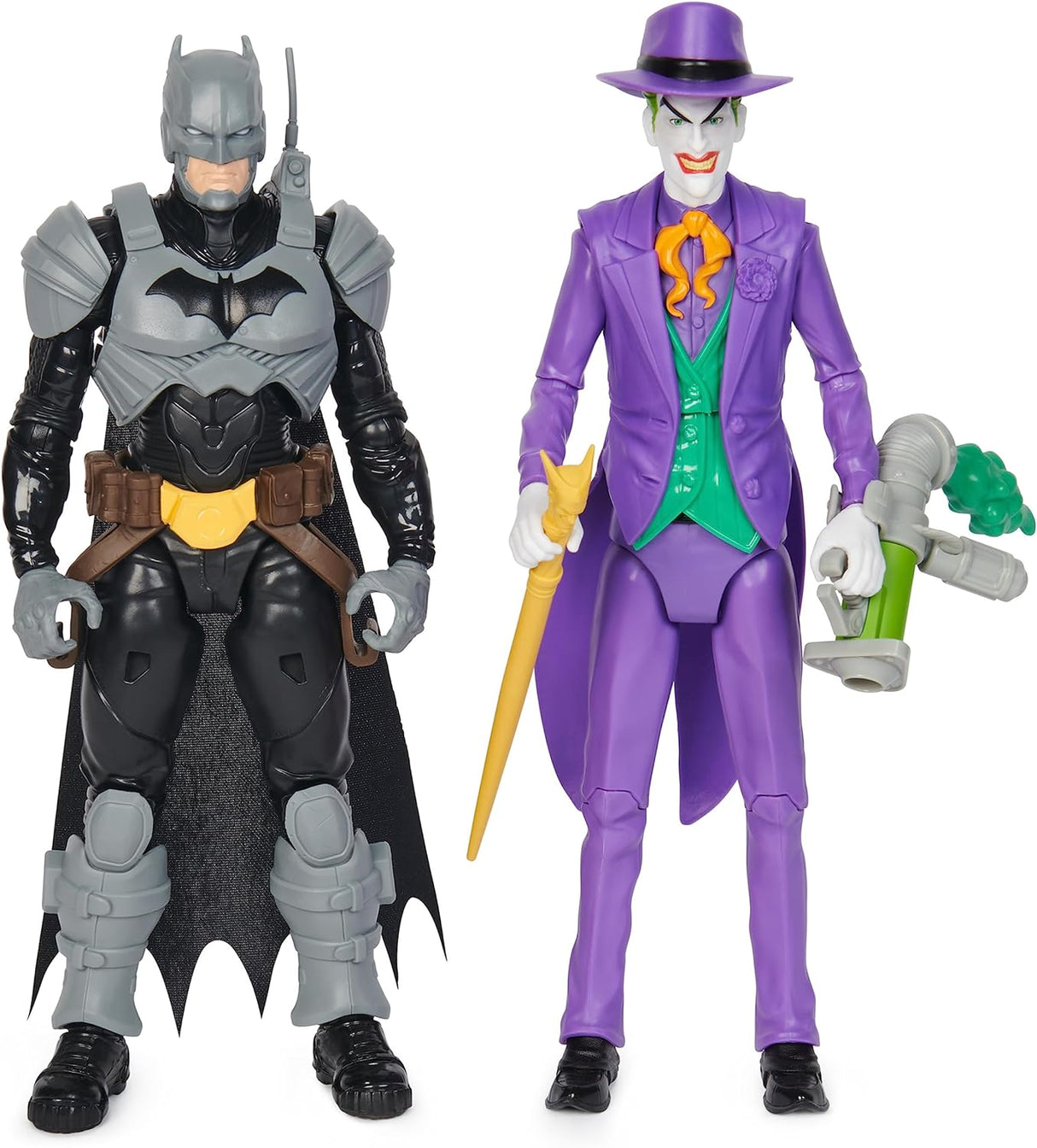 DC Comics, Batman Adventures, Batman vs The Joker Action Figures Set, 2 Figures, 12 Armour Accessories, 30-cm Super Hero Kids’ Toy for Boys and Girls.