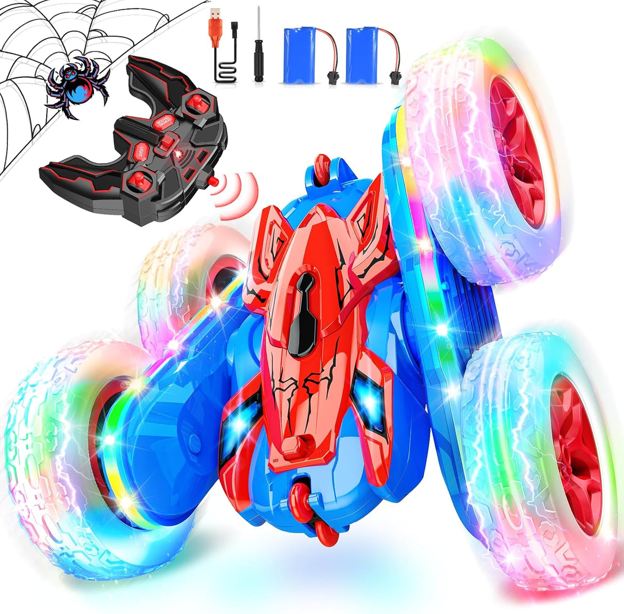 Dreamlandia Remote Control Cars, 360 Flips 4WD Monster Truck Kids Toys for 3 4 5 6 7 8 Year Old Boy Gifts, 2.4GHz Rc Car Boys Toys Age 3 4 5 6 7 8, Gifts for 4-8 Year Old Boys Outdoor Garden Toys.