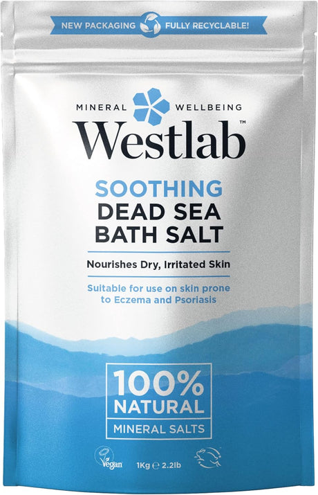 Westlab Pure Mineral Bathing Dead Sea Salt, 1kg (Packaging May Vary).