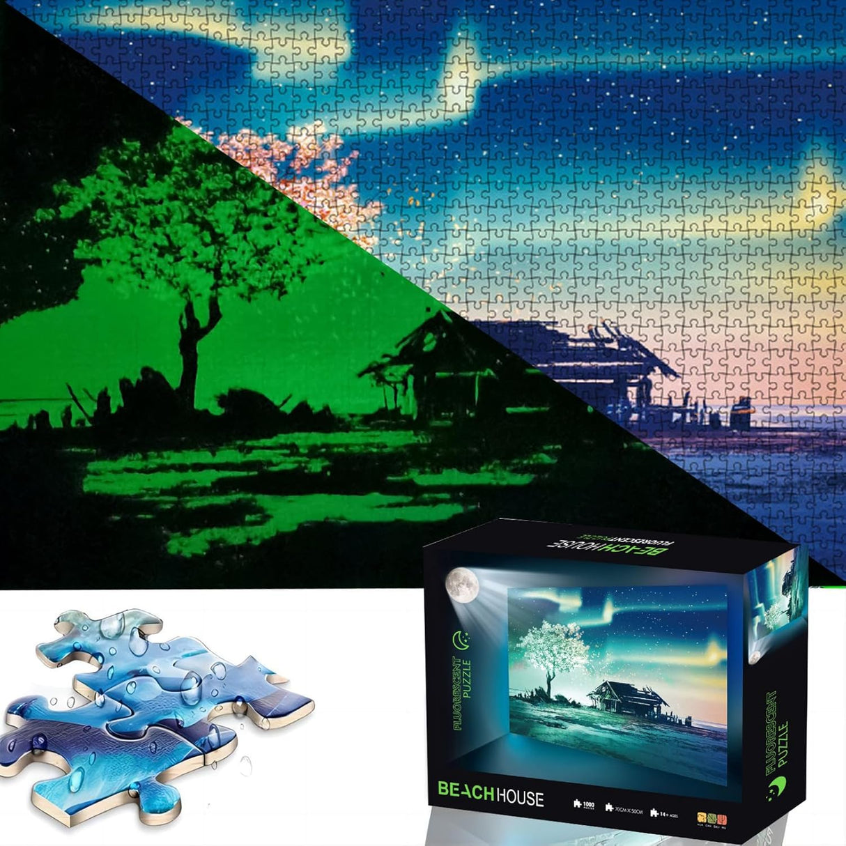 Glow in The Dark Puzzles for Adults,1000 Piece Puzzle - Jigsaw Puzzles Toys for Boys & Girls-Easter Birthday Gifts for Teens Toys (C).