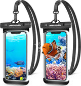 UNBREAKcable Waterproof Phone Case, 2-Pack IPX8 Universal Waterproof Phone Pouch Dry Bag for iPhone 15 14 13 12 11 Pro Max XR X XS SE 2022 8 Samsung S24 S23 S22 Ultra S21 Huawei P60 Mate 60 up to 7".