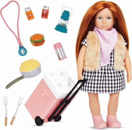 Lori Dolls - Mini Doll & Camping Set - Clothes & Accessories for 6-inch Dolls - Play Food, Cooler, Map & More - Toys for Kids - Jessa’s Camp Set, 3 Years +.