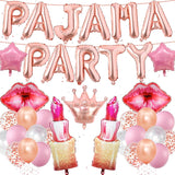 Sleepover Party Supplies for Girls - Girls Night Decorations Sleepover Decorations Rose Gold Party Balloons for Slumber Party Girls Pamper Party Spa Party.