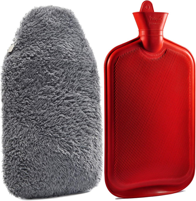 Peterpan Teddy Charcoal Hot Water Bottle, XXX-Large Size, Hot Water Bag with Cover, BPA & Phthalates Free, Holds 3 litres.