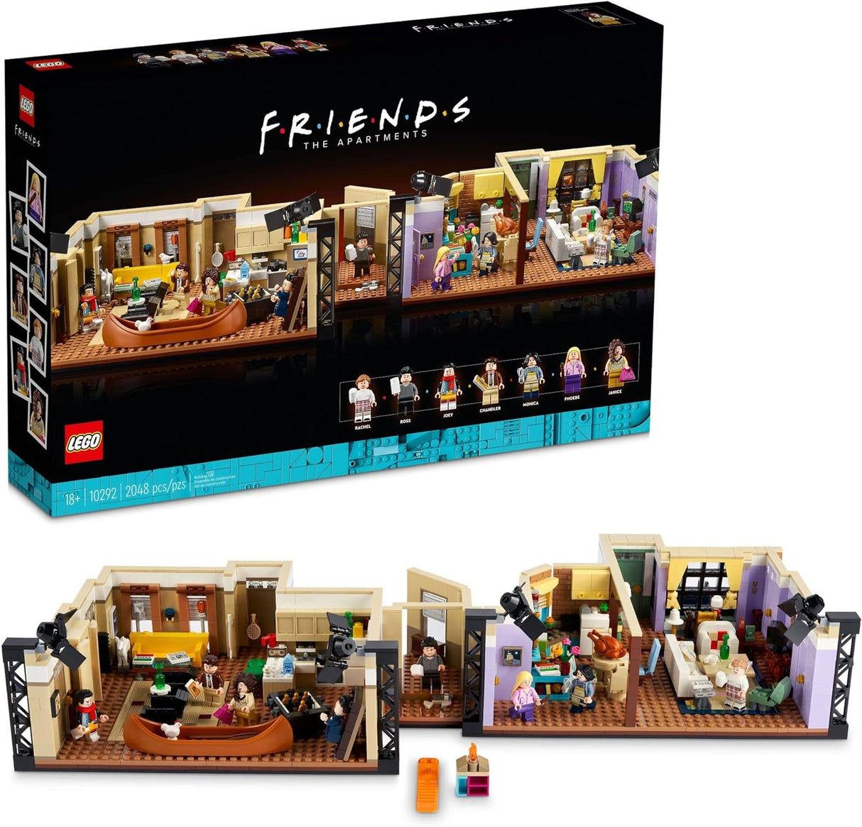 LEGO Icons The Friends Apartments 10292, Friends TV Show Gift from Iconic Series, Detailed Model of Set, Collectors Building Set with 7 Minifigures of Your Favorite Characters.