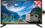 Cello ZSF0242 12 Volt 24 inch Full HD LED TV, Built-in DVD Player, Made in UK, Freeview TV HD, Satellite Receiver, HDMI, USB 2.0, Record Live, TV with DVD Player Built in, TV for Campervans.