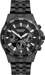 Sekonda Jenson Mens 44mm Chronograph Quartz Watch with Stainless Steel Bracelet Date Window 50m Water Resistant.