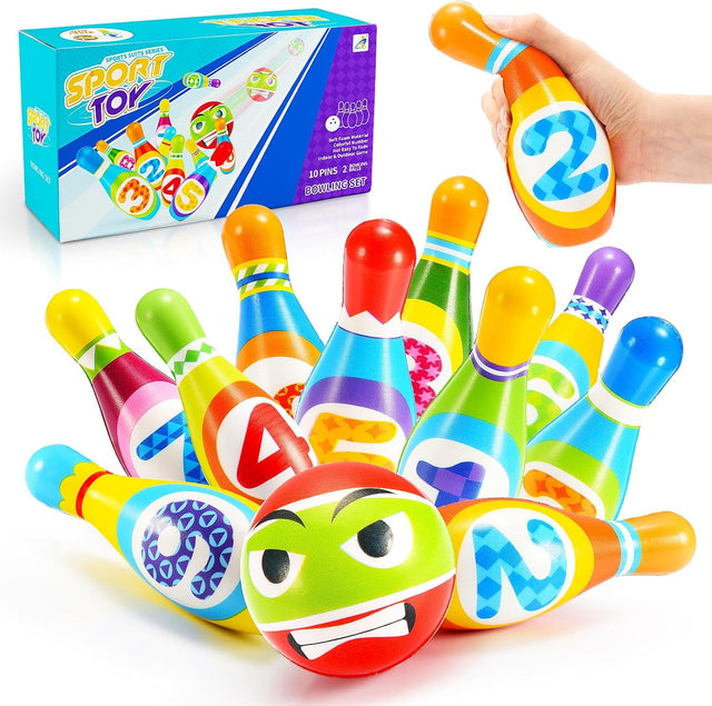 Grriopi Toys for 1 2 3 4 Year Old Boys Girls, Bowling Set Kids Toys Age 1 2 3 4 Year Old Boy Toys Age 2-6 Toddler Educational Toy for 2 Year Olds 1-6 Year Old Boy Gifts for 1 2 3 Year Olds Boys Girls.