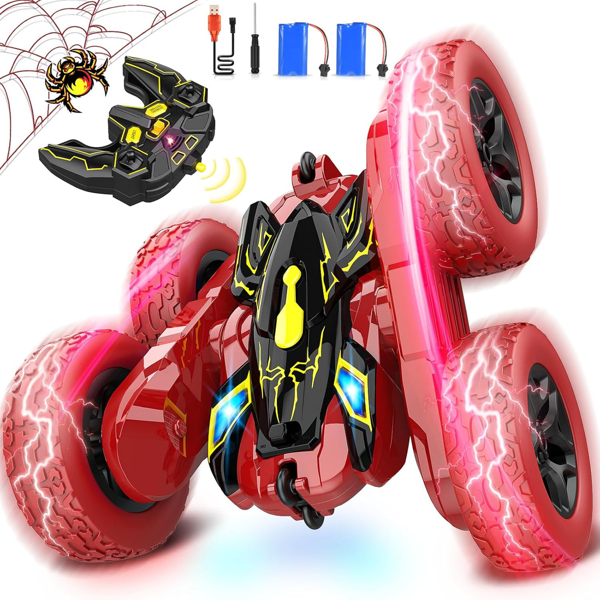 Dreamlandia Remote Control Cars, 360 Flips 4WD Monster Truck Kids Toys for 3 4 5 6 7 8 Year Old Boy Gifts, 2.4GHz Rc Car Boys Toys Age 3 4 5 6 7 8, Gifts for 4-8 Year Old Boys Outdoor Garden Toys.