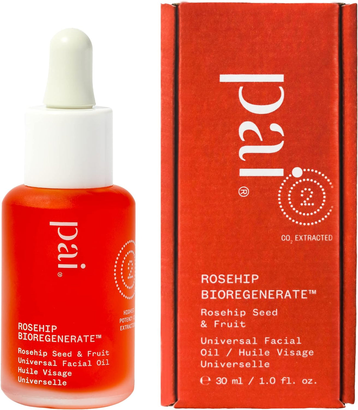 Pai Skincare London | ROSEHIP BIOREGENERATE OIL for Rejuvenating & Nourishing Skin. Damage control including sun damaged skin, co2 Organic Rosehip Fruit & Seed Oil Blend - 10ml.