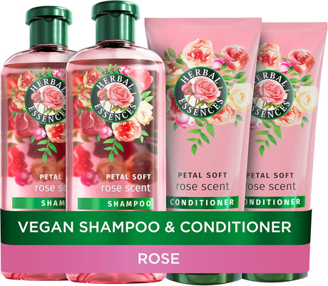 Herbal Essences Rose Shampoo + Hair Conditioner.