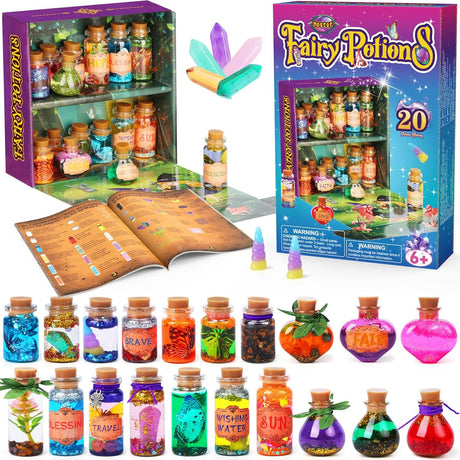 Mostof DIY Fairy Potions Craft Kits for Kids, Mix 20 Magical Wizard Potions with Energy Crystal Dust, Creative Gift Toy.