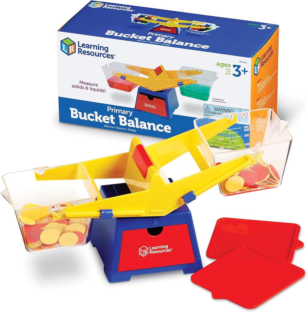 Learning Resources Primary Bucket Balance Teaching Scale - 1 Piece, Ages 3+, Maths for Preschool, Classroom Balance Scale, Balance Scale for Kids, Science for Kids,Back to School Supplies.