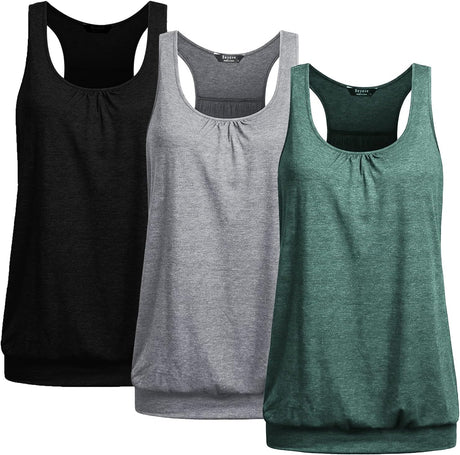 UNibelle Tank Top Women's Yoga Shirt Top Sports Tank Top Sleeveless Racerback Fitness Top, S-XXXL.