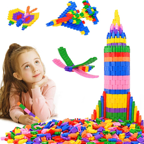 TOMYOU Kids 600pcs Set Building Blocks Construction Toy - Learning Playset STEM Toy Set Educational Kit Child Branin Development Preschool Kindergarten Toy.